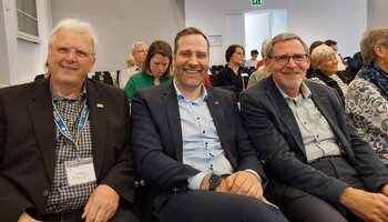 v. l. n .r.: Bundesseniorenvorsitzender Ewald Gerk, GdP-Bundesvorsitzender Jochen Kopelke und Landesseniorenvorsitzender Martin Zerrinius | © © GdP-BW 2025 (Zerrinius) - alle Rechte vorbehalten