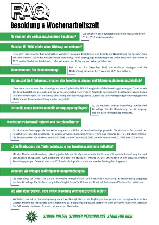 FAQ Besoldung 1 | © GdP Brandenburg