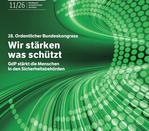 Foto des „Deutsche Polizei“-Bezirksjournals Ausgabe November 2026 vom GdP-Bezirk Bundespolizei | Zoll  | © Foto: GdP