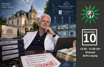 Plakat Vortrag OP-Saal Anklagebank | © Foto: GdP Sachsen