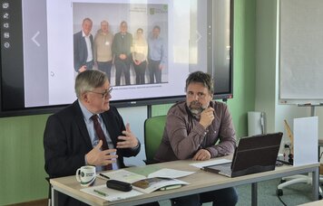 Landesvorsitzender und LfV-Präsident im Gespräch | © GdP SN