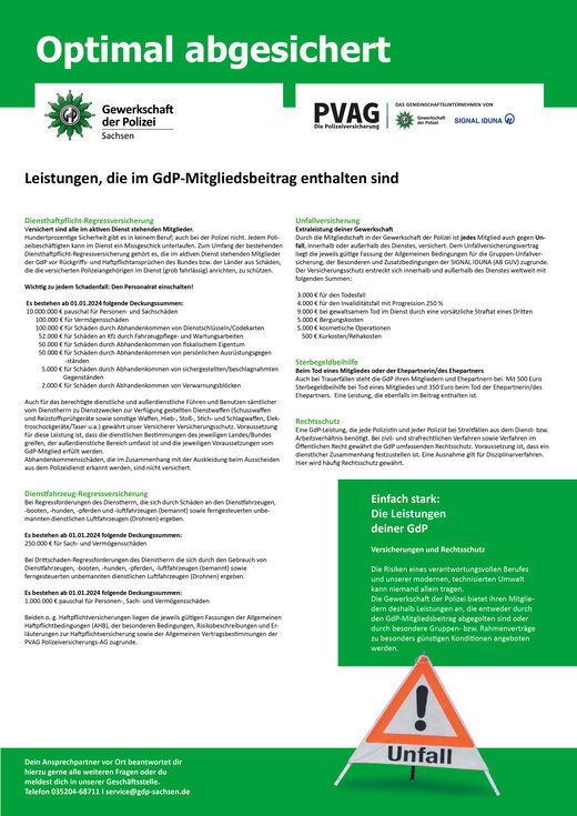 Leistungen GdP Sachsen | © Quelle: GdP