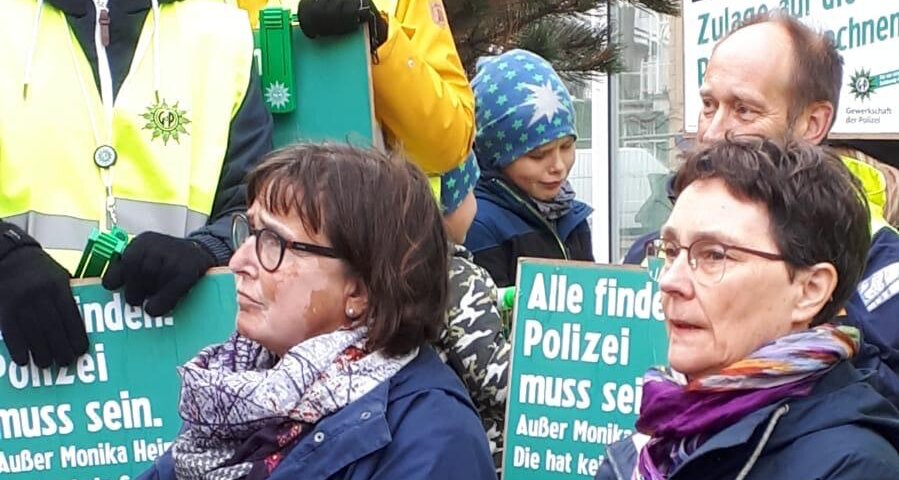 Monika Heinold bei einer GdP-Demonstration | © GdP SH