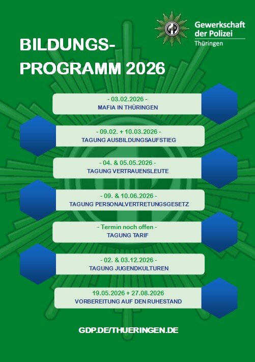 Bildungsangebot GdP Thüringen 2026 | © GdP Thüringen