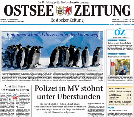Über die Moral in der Truppe berichtet die Ostsee-Zeitung vom 12.Dezember 2007