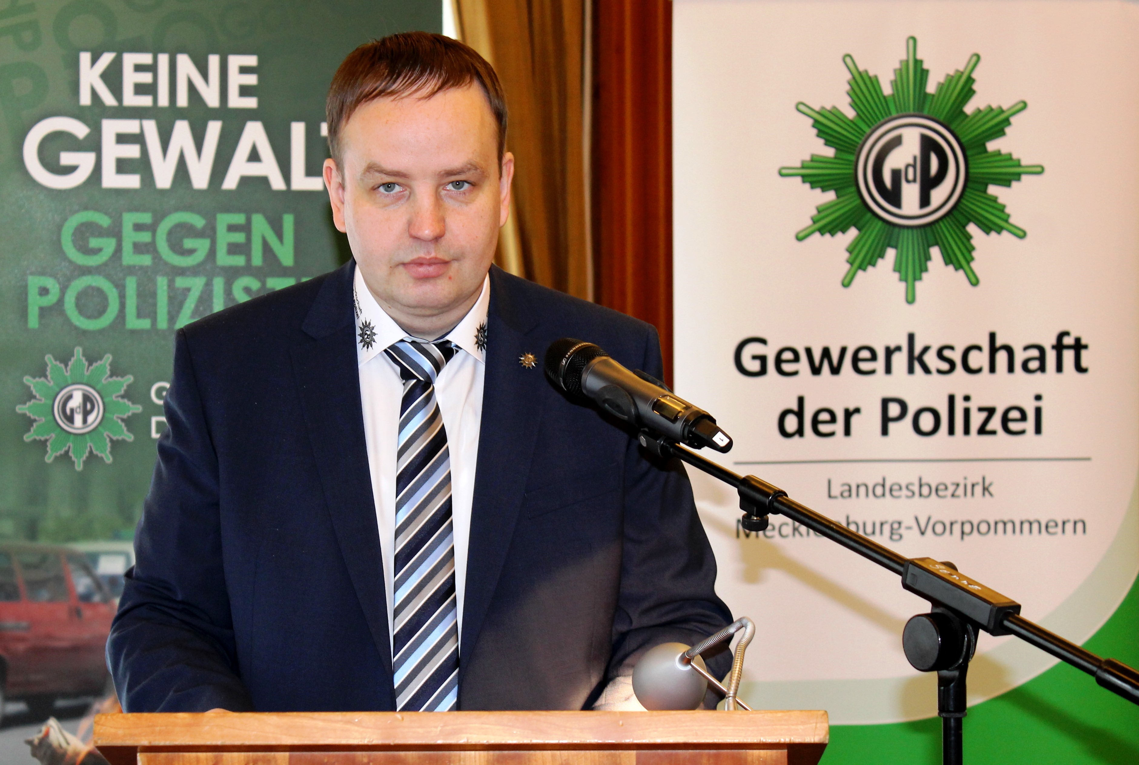 Christian Schumacher - Landesvorsitzender der Gewerkschaft der Polizei (GdP) Mecklenburg-Vorpommern / Foto: Marco Bialecki