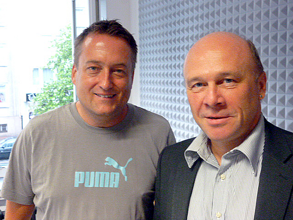 Leinehertz-Moderator Dirk Heinrich (links) mit Dietmar Schilff. Foto: Volker Wendt 