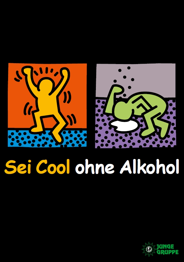JUNGE GRUPPE GdP Plakat "Sei cool ohne Alkohol" (schwarz)