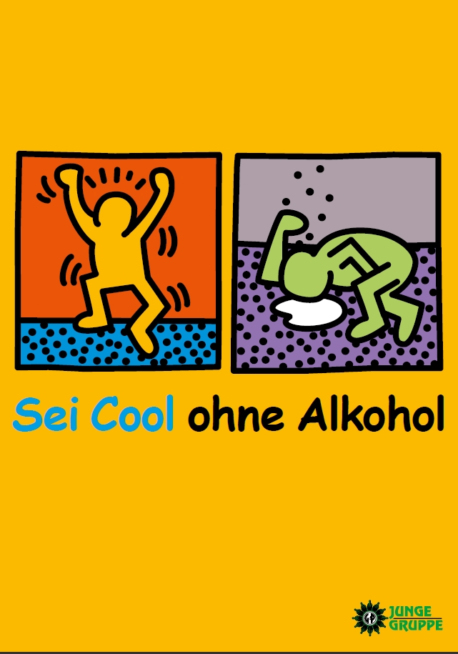 JUNGE GRUPPE GdP Plakat "Sei cool ohne Alkohol" (gelb)