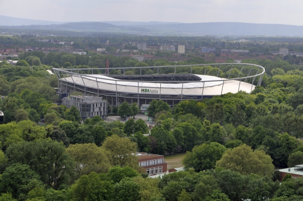 Die HDI-Arena in Hannover, Austragungsort des geplanten Länderspiels am 17.11.2015. Foto: Uwe Robra