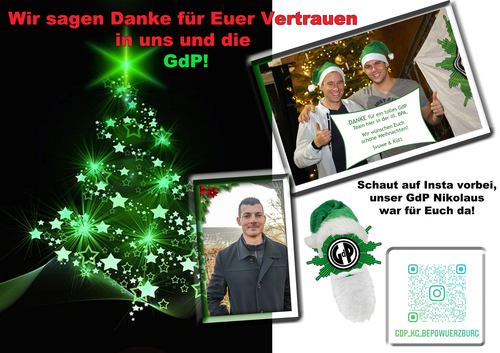 Frohe Weihnachten von eurer GdP Kreisgruppe BePo Würzburg